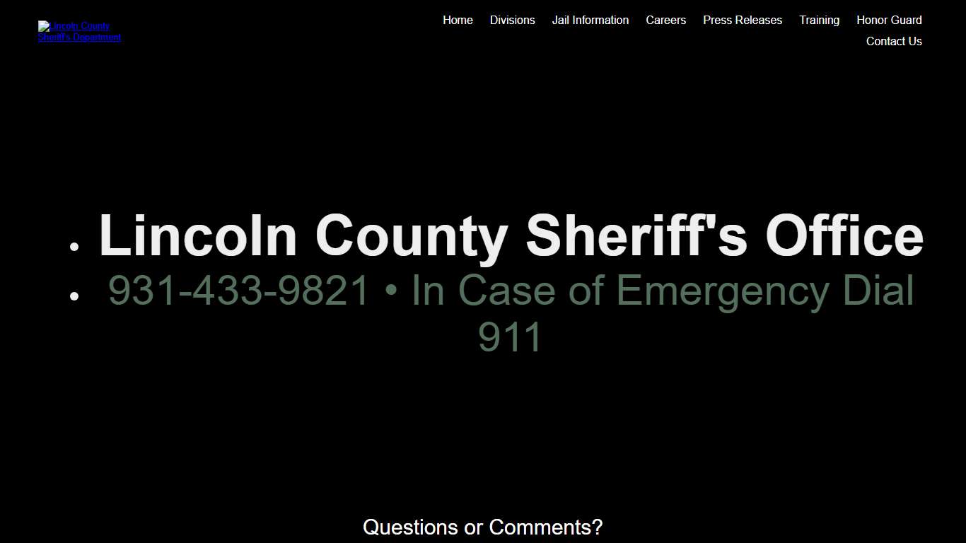 Contact Us - Lincoln County Tennessee Sheriff's Department